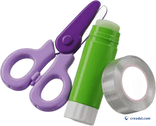 Scissors glue and tape