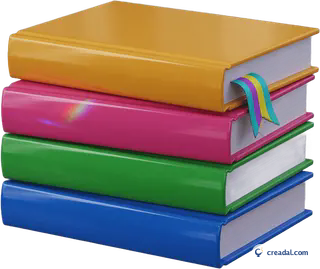 Colorful textbook stack