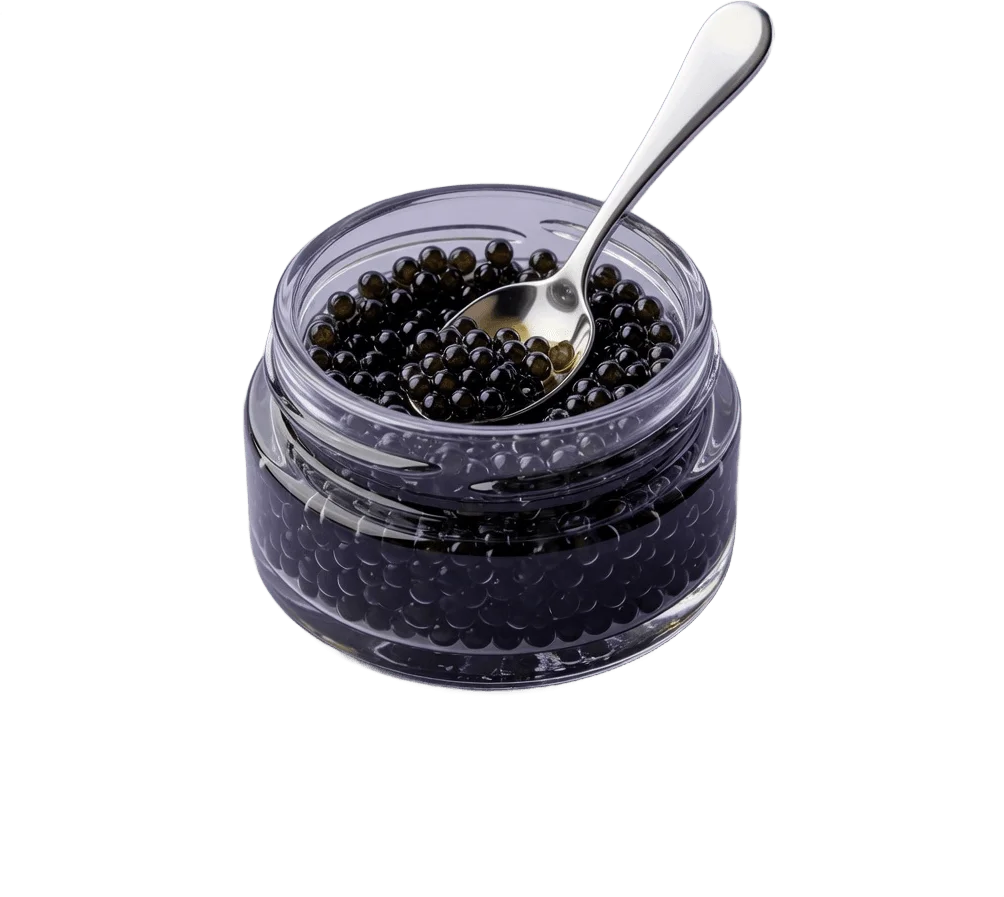 Bocal de caviar noir