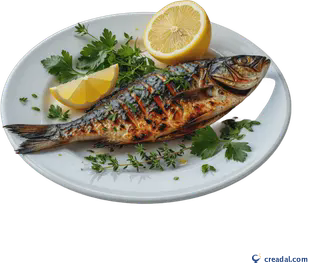 Gegrillter Fischteller