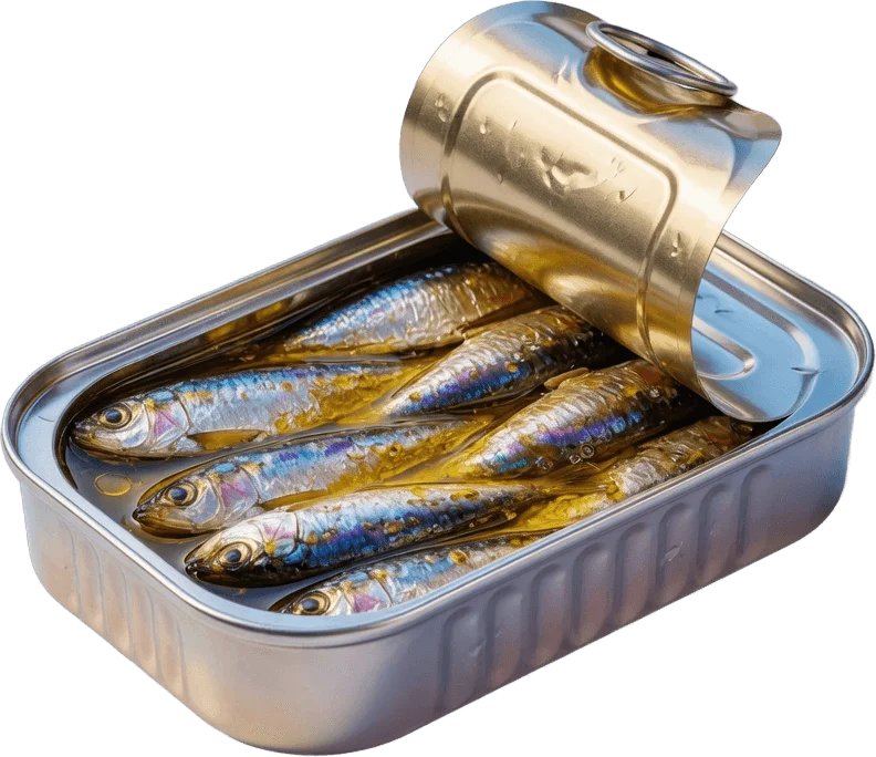 Boîte de sardines ouverte