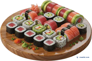 Hölzerne Sushiplatte