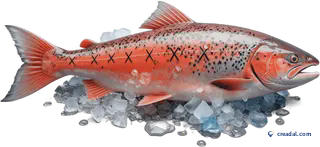 Roher Lachs auf Eis