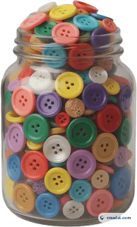 Bocal de boutons colorés