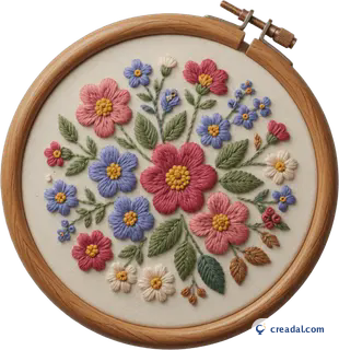 Cerceau à broderie fleuri