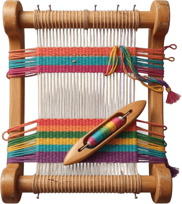 Wooden weaving loom