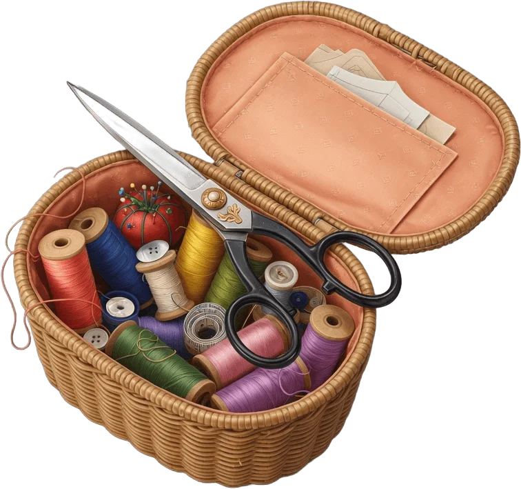 Open Sewing Basket