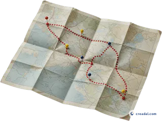 Carte de route pliée