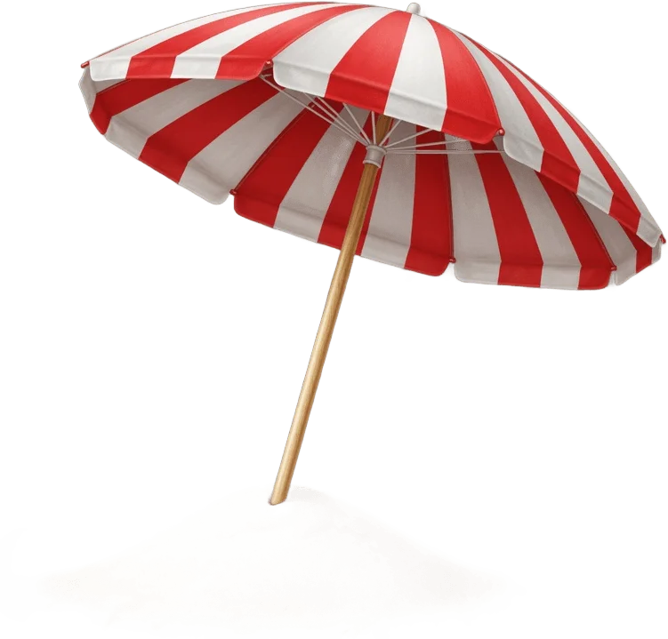 Parasol rayé de plage