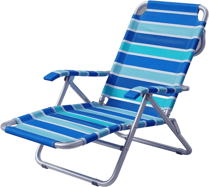 Transat de plage bleu