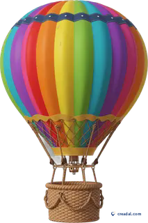 Montgolfière rayée colorée
