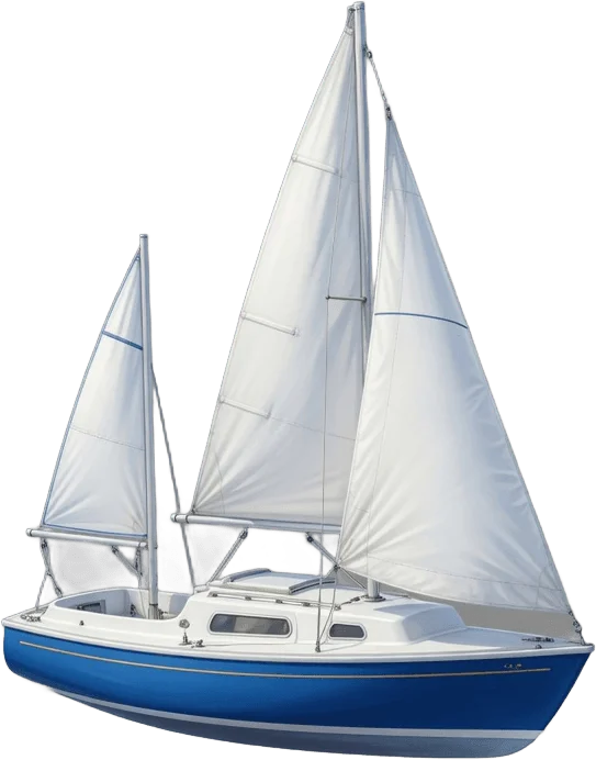 Small white sailboat