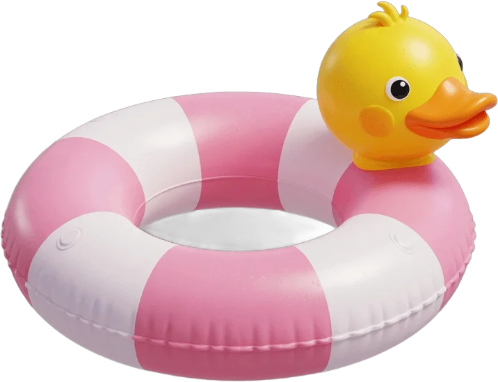 Bouée canard rose