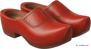 Sabots en bois rouges