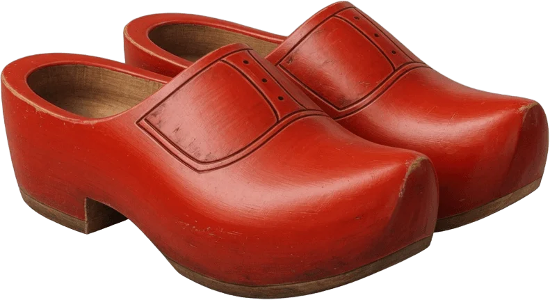 Sabots en bois rouges