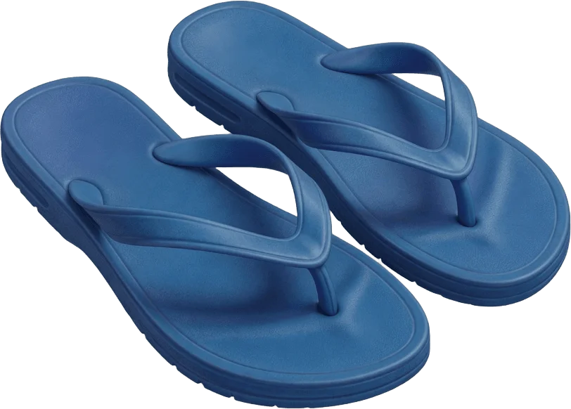 Tongs bleues en caoutchouc