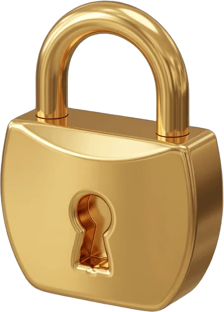 Cartão com cadeado dourado