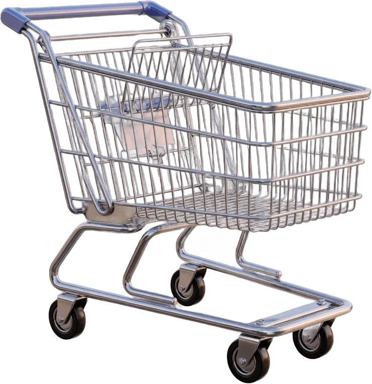 Carrinho de compras metálico