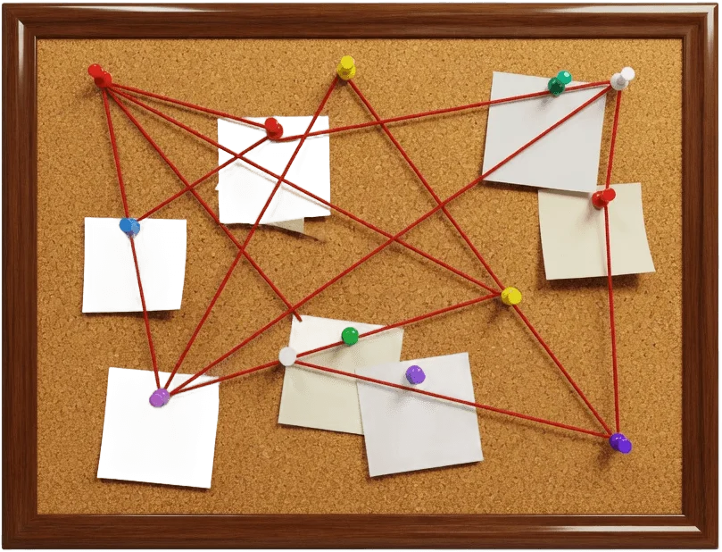 Corkboard with Red String