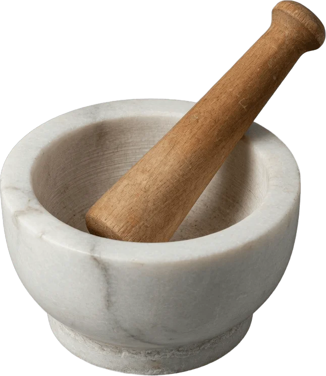 Marble mortar and pestle