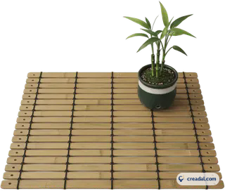 竹マットと植物