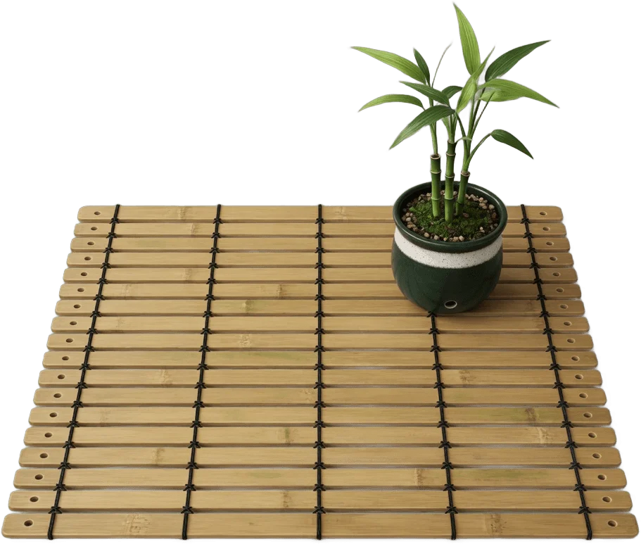 Bamboo Mat and Plant