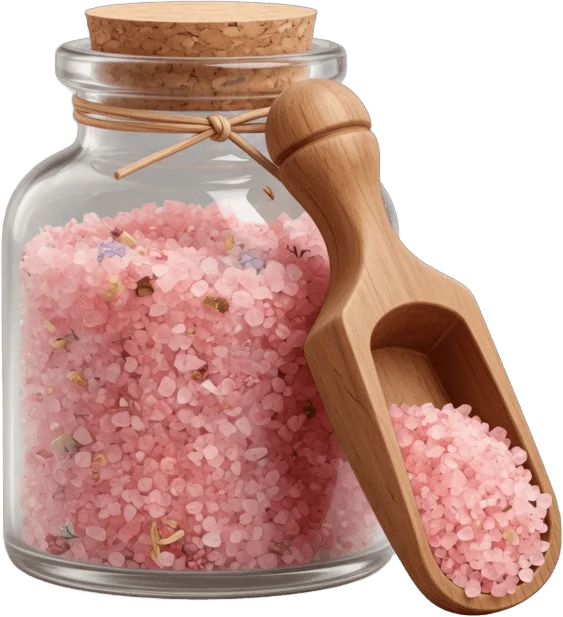 Pink bath salts
