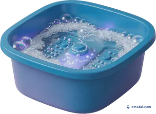 青い足湯スパ容器