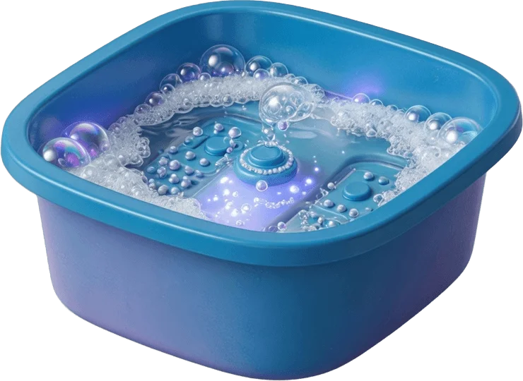 Blue foot spa basin