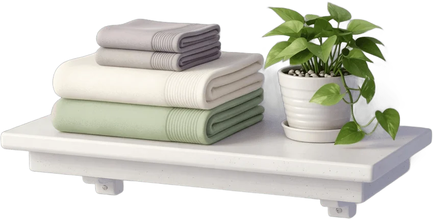 White Bathroom Shelf