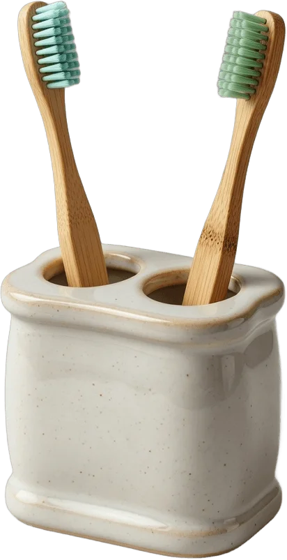 陶器の歯ブラシ立て
