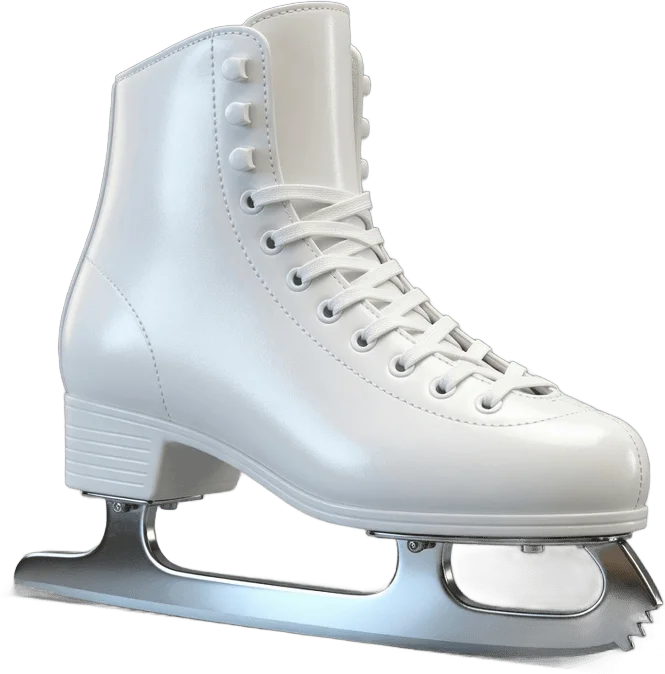 Weißer Eiskunstlaufschuh