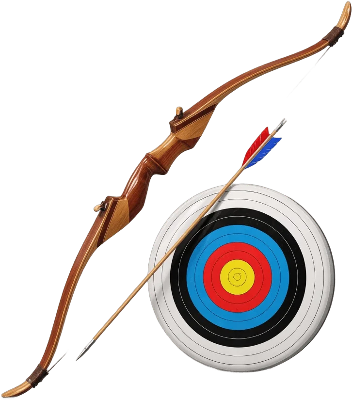 Arc en bois et cible