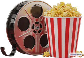 Film Reel and Popcorn