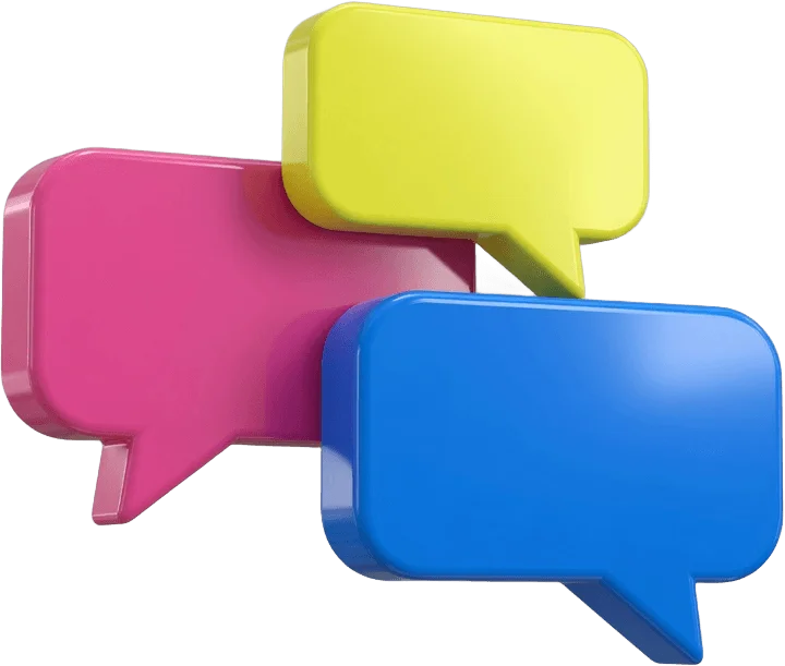 Three Colorful Chat Bubbles