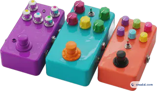 Colourful guitar pedals