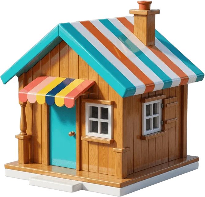 縞模様の海小屋