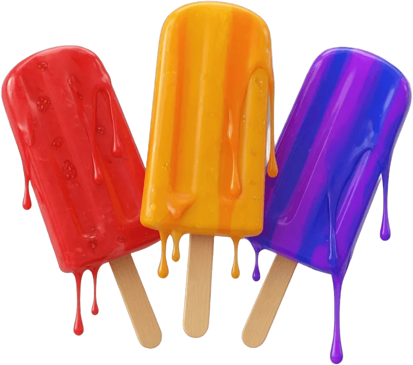 Colourful ice pops