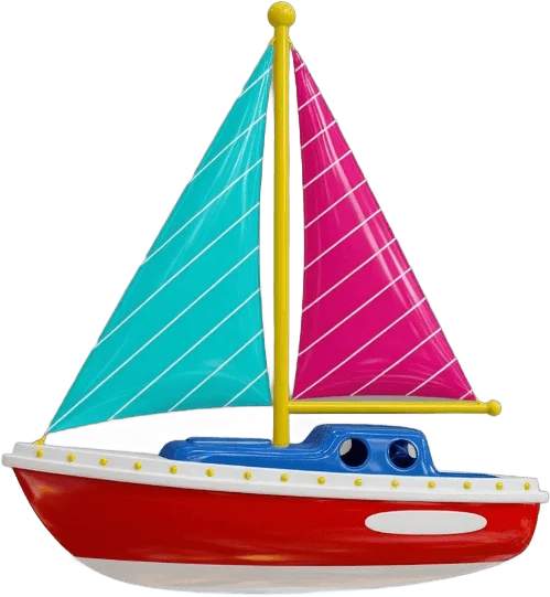 Colourful toy sailboat