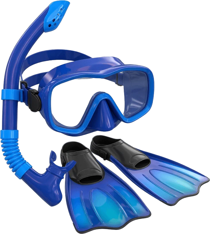 Blue snorkel set