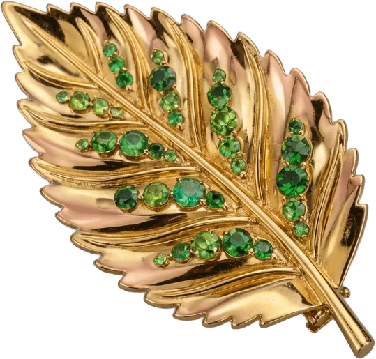 Broche Feuille Dorée