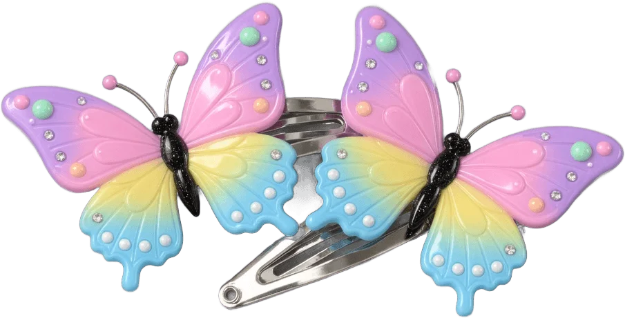 Barrettes Papillon Pastel