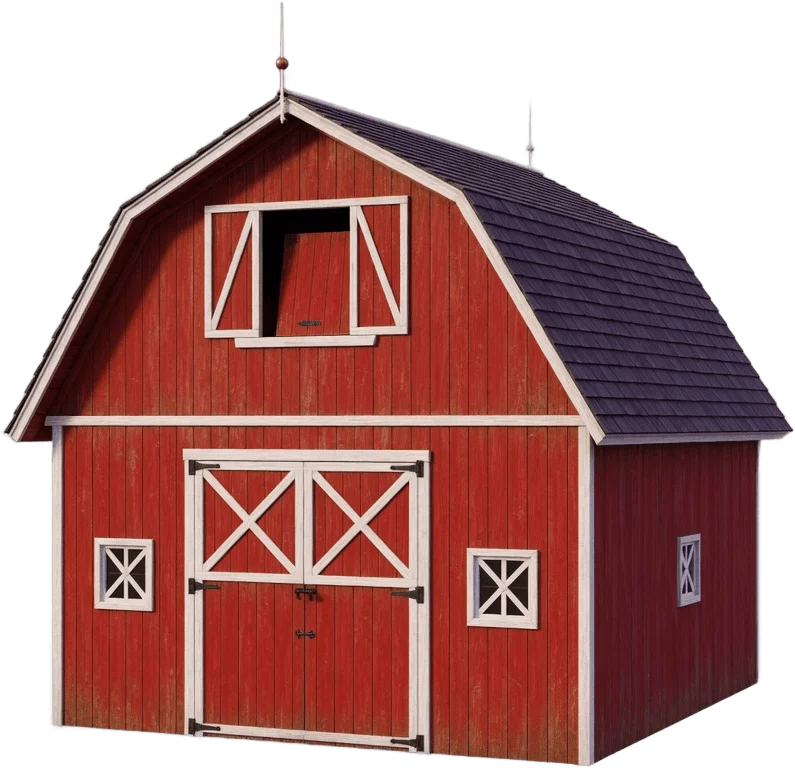 Rote Holzscheune