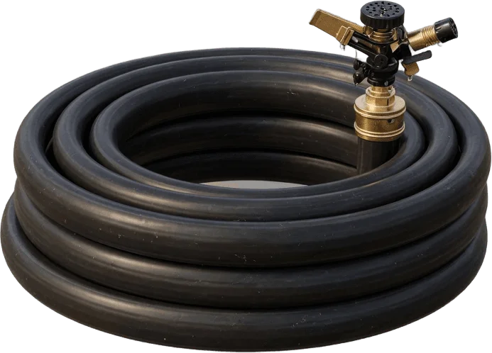Coiled irrigation hose