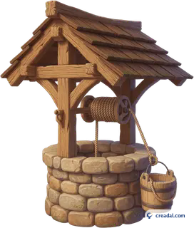 Stone well with bucket