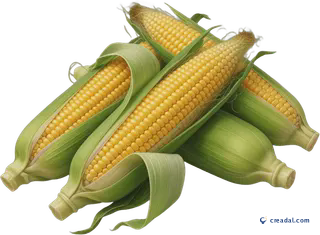 Three Fresh Corn Cobs