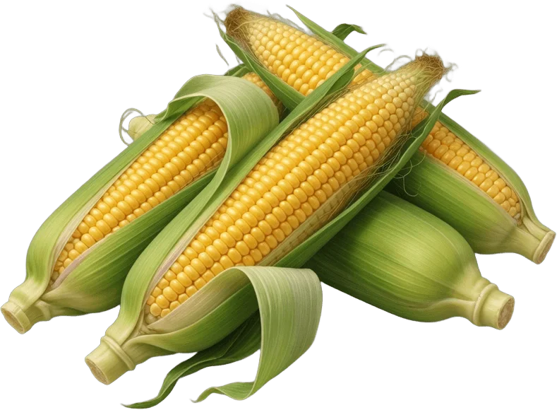 Three Fresh Corn Cobs