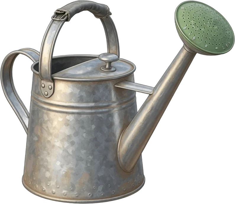 Galvanised watering can