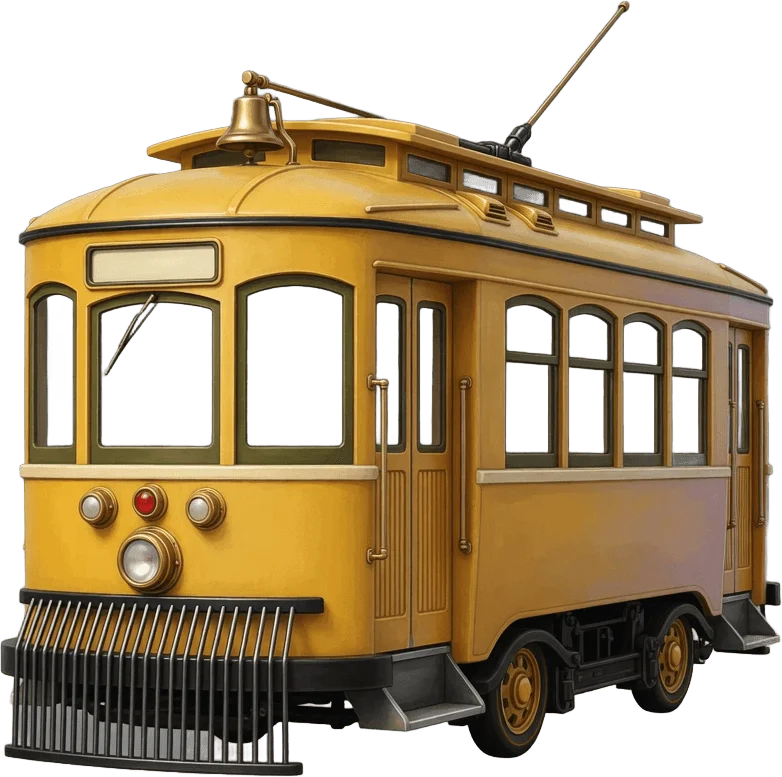 Vintage yellow tram