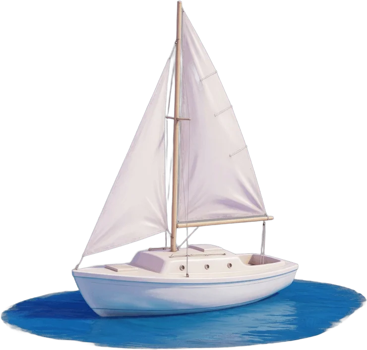 Small White Sailboat
